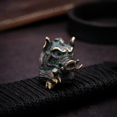 EDC Bronze Knife Beads A Pendant Paracord Outdoor DIY Decorations Bronze Camping Gear EDC Tools