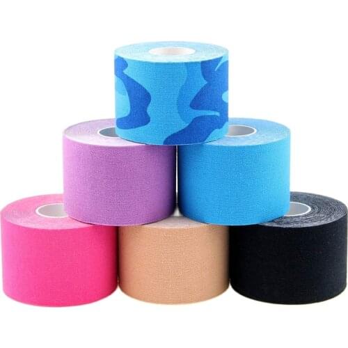12pcs/lot Adhesive Sport Kinesiology Tape for Muscles Pain Relief Shin Splints Knee Shoulder Therapeutic Aid Waterproof Cotton
