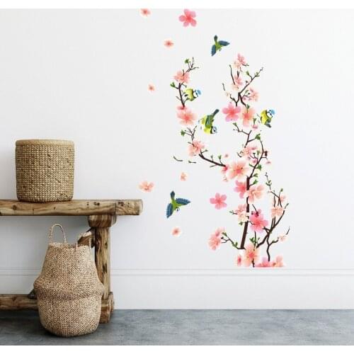Chinese Plum Blossom Wall Stickers Bedroom Living Room Backdrop Wall Decoration Decals Home Office Decor Aesthetics Mural