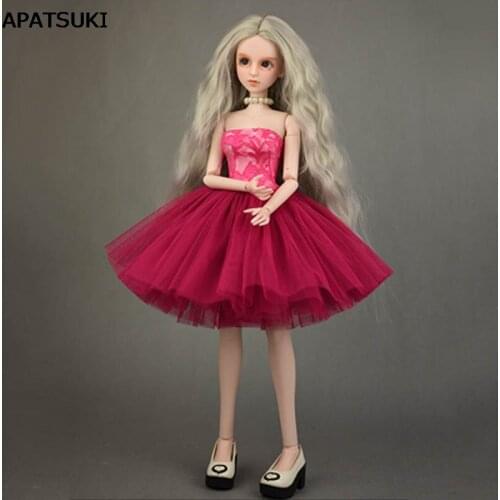 Red Little Ballet Dress Wedding Dresses for 40-50cm XINYI Doll 1:4 Doll Accessories Gown Outfits Clothes for 1/4 BJD Dollhouse