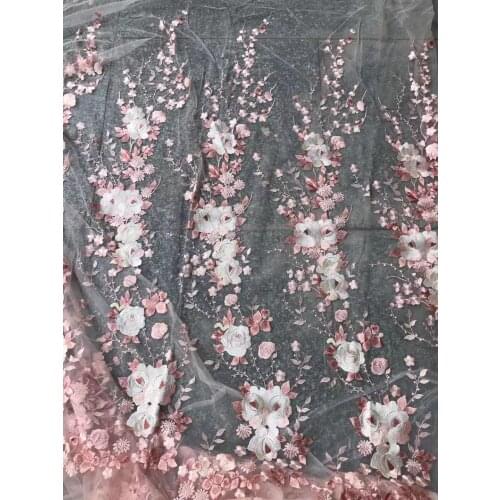 Hot-selling high-quality multi-color flower embroidery, French tulle lace, comfortable fabric, suitable for fashionable ladies