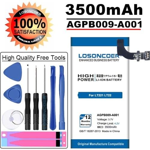 LOSONCOER 3500mAh High Capacity AGPB009-A001 Battery for Sony Xperia P LT22 LT22I Battery Gift tools +stickers