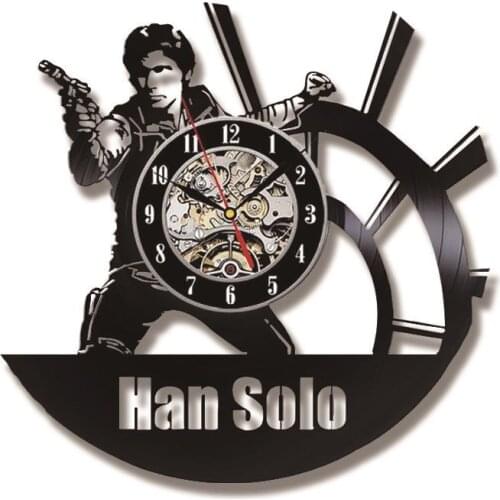 Best Christmas Gift for Han Solo Fans Vintage Vinyl Clock saat,wall clock saat alarm clock reloj large wall clock duvar saati