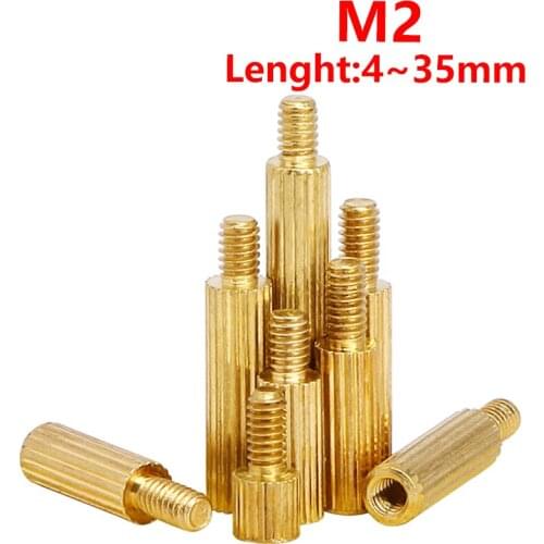 M2 Brass Male Female Standoff Pillar Round Knurled Threaded Mounts Spacer Pcb Motherboard Circuit Board Bolt Screw 3mm-35mm