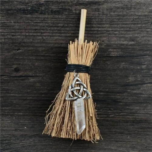 Mini Car Pendant Wicca Metal Vintage Hanging Witch Broom Ornament for Gifts