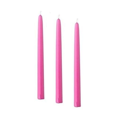 Mumsema Gift 3'lü Taper Candleholder Candle Fuchsia