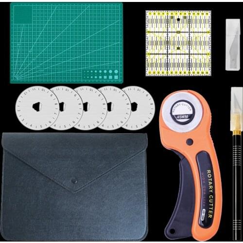 MIUSIE 5Pcs Sewing Tools Hand Cutting Knife Set Patchwork Cloth Knife Ruler DIY Stitching Embroidery Thread Accessories