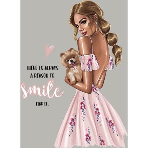 Smile Girl Cat Patch For Clothing Fashion Vinyl Diy Appliqued Heat Transfer Tops Iron On Patch Washable Stickers