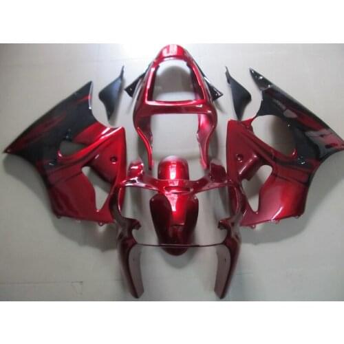 Customize bodywork set for Kawasaki injection mold Fairing kit ZX 6R 2000 2001 2002 red black fairings ZX6R 00 01 02 AA9