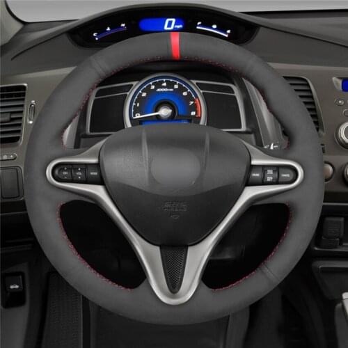 DIY Anti-Slip Wear-Resistant Steering Wheel Cover For Honda Civic 8th Civic 2006-2011 Car Interior Decoration