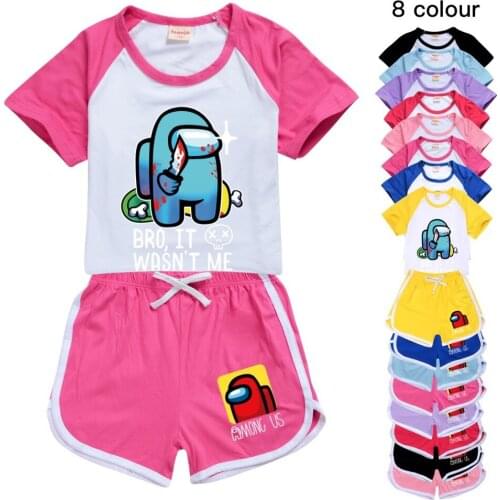 Baby Girls Clothing Sets Boys Suit 2021 Summer Kids Cartoon T-Shirt + Shorts 2pcs Outfit Children Sports Set 2-16Year