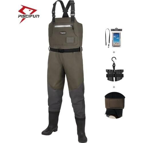 Piscifun BX Chest Wader Waterproof Breathable Fishing&Hunting Waders for Man and Women with Boot and Boot Hanger