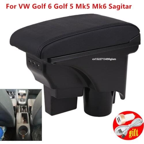 For VW Golf 6 golf 5 Mk6 MK5 jetta 5 Armrest Box USB For VW Golf 6 Armrest box Golf 5 Mk5 Mk6 Sagitar Interior special Retrofit
