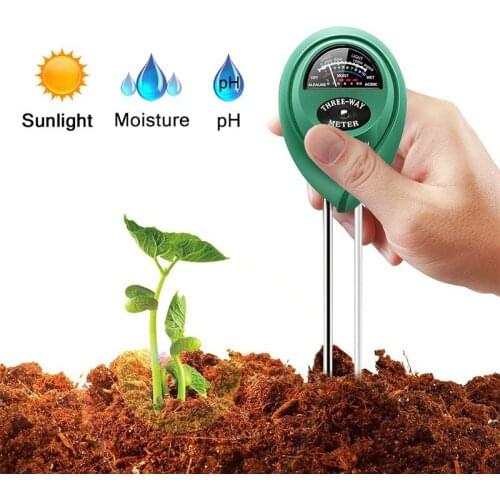 Portable three-in-one soil pH tester moisture illumination humidity Ph detection instrument solar power supply