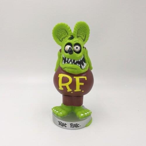 Lowest Price The Rat Fink BIG DADDY Green Bobble Head Doll PVC Action Figure Toy In Color Retail Box