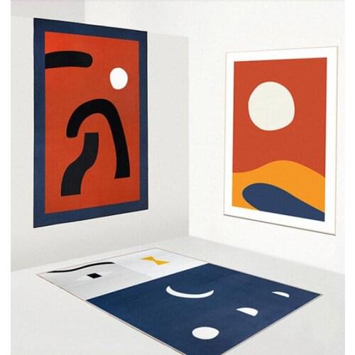 Modern American Vintage Geometry Carpet Moroccan Ethnic Bedroom Door Living Room Mat Carpet Bedroom Rugs For Halcony Floor Tapis