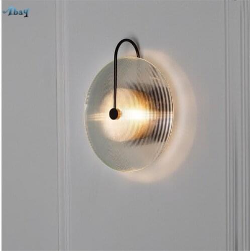 Post Modern Light Luxury Glass Wall Lamps Designer Art Model Room Living Room Background Bedroom Bedside Wall Sconce Lights