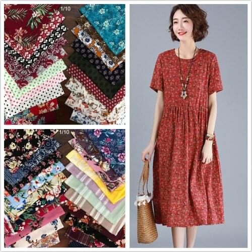 Plant active printing modern style skirt fabric rayon wrinkle stripe fabric