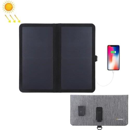 HAWEEL 14W Ultrathin 2-Fold Foldable Solar Panel Charger with 5V / 2.2A USB Port, Support QC3.0 and AFC