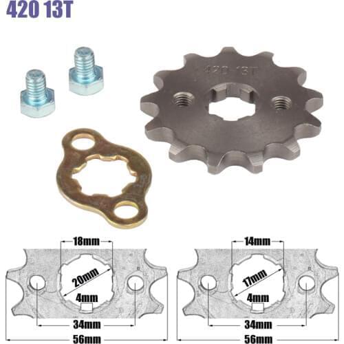 420 13T 17mm 20mm Front Engine Sprocket For Orion Taotao SSR SDG Dirt Pit Bike ATV Quad Motor Moped Buggy Scooter Motorcycle