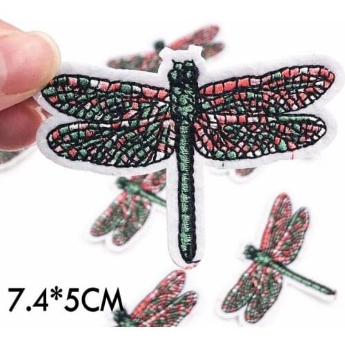 1Pcs ButterFly Dragonfly Bee Embroidery insects Patch Iron On Patches Clothing DIY Stripes Clothes Sewing On Appliques Badges