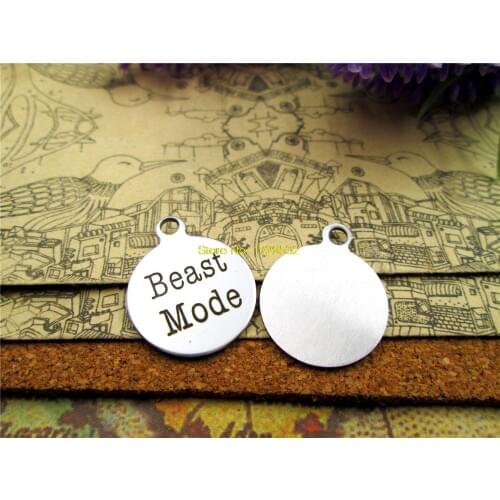 10pcs-stainless steel Charms "beast mode" DIY Charms Pendants for necklace/bracelet/keychain DIY jewelry
