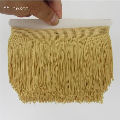 10 Yard 10CM Long Tyrant gold Lace Fringe Trim Tassel Fringe Trimming For Diy Latin Dress Stage Clothes Accessories Lace Ribbon