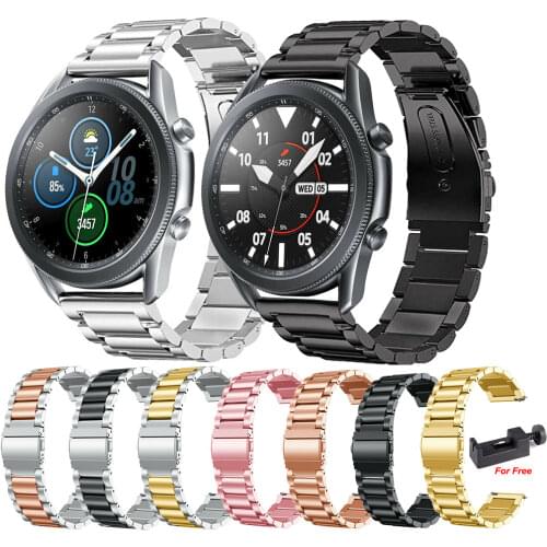 20mm Stainless Steel Straps For Samsung Galaxy Watch3 41mm Active 1 2 40 44mm 22 Metal Bracelet Band Loop For Watch 3 45mm 46mm