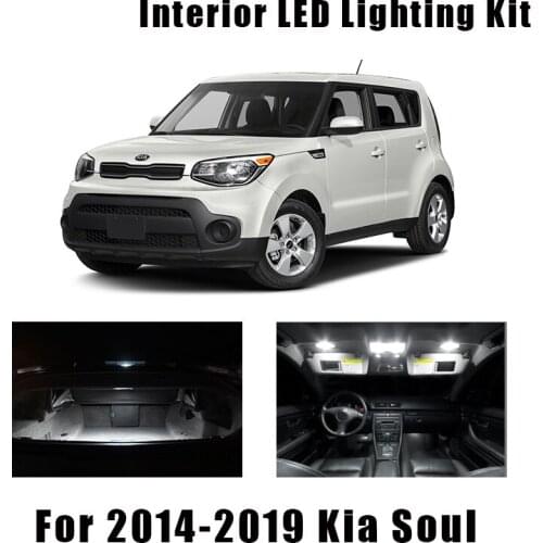9 Bulbs White LED Car Reading Ceiling Light Interior Kit Fit For Kia Soul 2014 2015 2016-2019 Map Dome Trunk License Plate Lamp