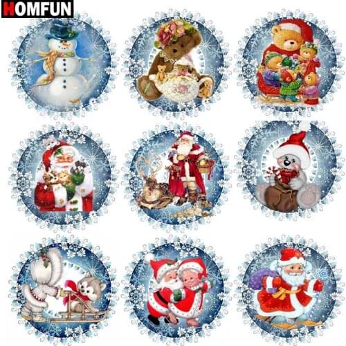 HOMFUN DIY Diamond Painting "Santa Claus landscape" Full Drill Square Round Diamond Embroidery 5D Cross Stitch Decoration Home