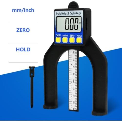 Digital Display Height Gauge Electronic Depth Meter Ruler Woodworking Measuring Tools 0-80mm Range