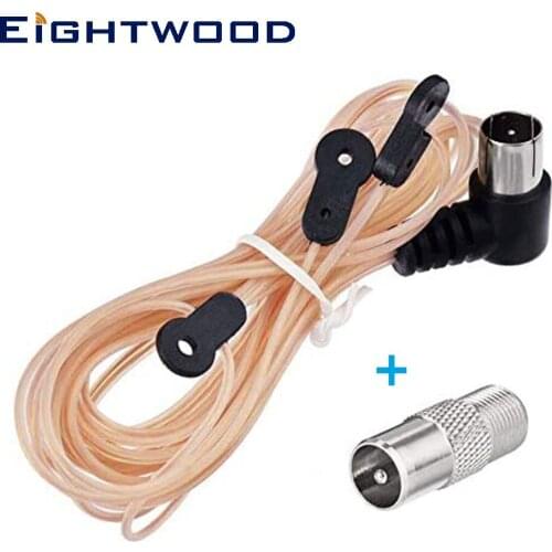Eightwood FM Aerial for Hifi Y Type FM Radio Dipole Antenna + F Female to TV Male Adapter for FM AM Radio Pioneer Panasonic Onky
