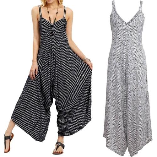 Women Jumpsuits Wide Leg Spaghetti Strap Pants Summer Women Clothing Loose Casual Women Rompers Jumpsuit women Ropa Mujer