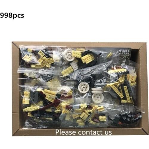 Creator Expert Fiated 500 Model Cars Building Blocks Set Bricks Classic Automotive DIY Assemble Kids Toys For Children Gifts