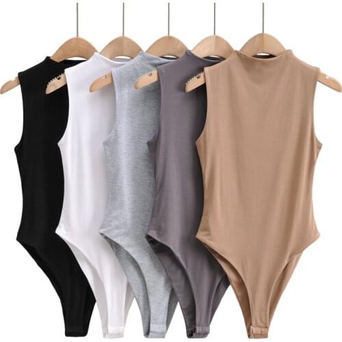 Summer outfits for women 2020 elegant bodysuit women sexy bodycon bodysuits black sleeveless one piece outfit women white