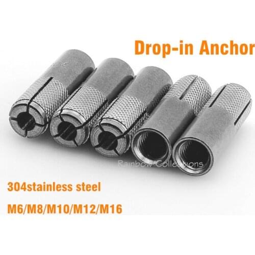 M6 -M12 Precision 304Stainless Steel Drop-in Anchor Expansion Sleeve Bolt Implosion Threaded Bolt Sleeve Anchors Screw Tool