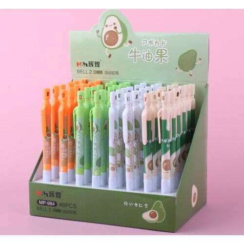 48 pcs/lot 2.0mm Avocado Mechanical Pencil Creative Automatic Pen stationery gift School Office writing Supplies
