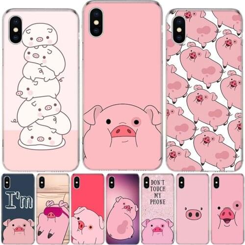 Cute PINK Kawai Pig Phone Case For Iphone 12 MIni 11Pro MAX XS 8 7 6 6S Plus X 5 5S SE XR SE 2020 Cover Shell Coque