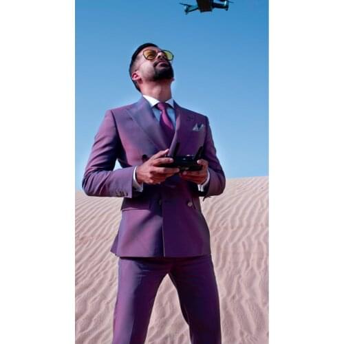 2020 Costume Homme Purple Men Suits 2 Pcs Slim Fit Masculino Latest Best Man Tuxedo Men Suits Formal Business Wedding Tuxedos