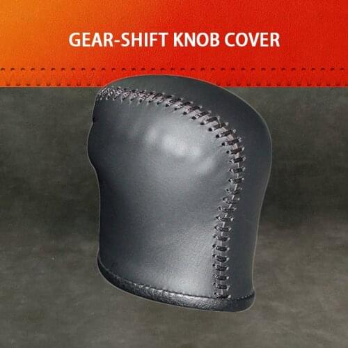 Genuine Leather Gear Knob Cover For Nissan X-Trail MT Car on The Gear Shift Knob Gear Stick Case PPC Gear Shift Collar