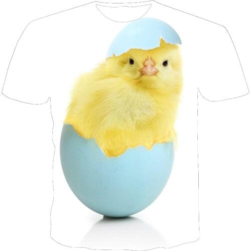 New Summer T-Shirt Unisex Short-Sleeved 3D Printing T-Shirt Animal Series Chicken Duck Round Neck Pullover XXS-6XL Wholesale