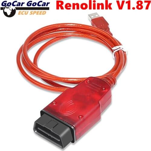 Renolink V1.87 Upgrade From renolink V1.52 OBD2 Diagnostic Cable for Renault ECU Programmer Renolink 187 Key Coding Airbag Reset