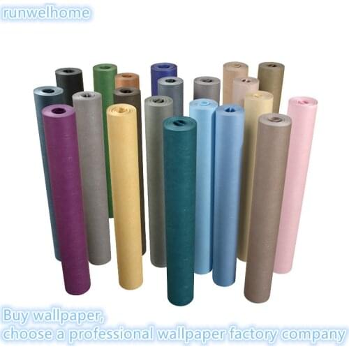 Modern minimalist non-woven silk solid color blue plain wallpaper bedroom Living room TV background northern European wallpaper