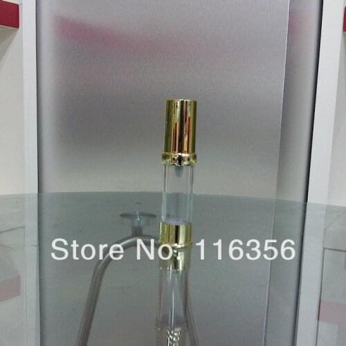 15ml transparent aluminum airless bottle with golden cap