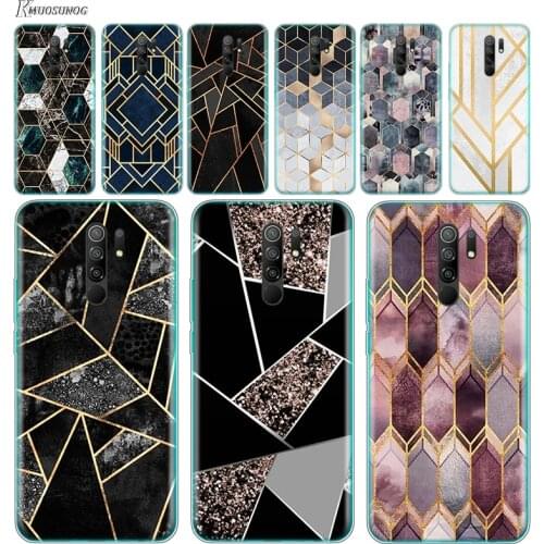 Transparent Cover Marble Geometric For Xiaomi Redmi K40 K30i K30T K30S K30 K20 10X GO S2 Y2 Pro Ultra Phone Case