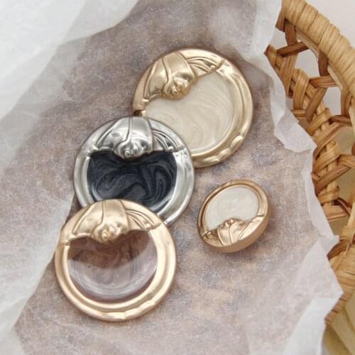 HENGC Vintage Egyptian Gold Metal Wool Coat Sewing Buttons For Clothing Women Sweaters Cardigan Decorative Accessories Wholesale