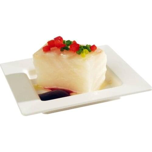 Promotion - Party Wedding Supplies, Disposable Plastic Tableware, 75*75mm White Modern Edge Dessert Plate, 10/Pack