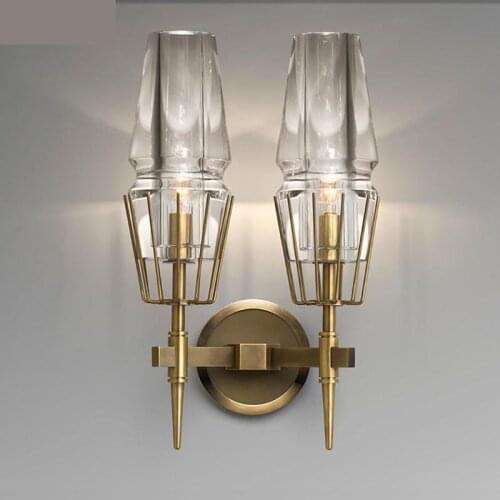 Luxury Living room crystal Wall sconce crystal shade luminaria Villa hall E14 large wall light fixture Modern foyer led Arandela