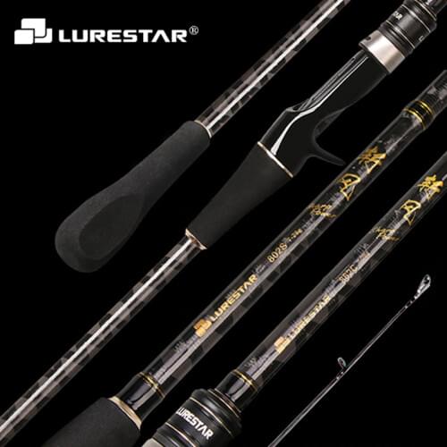 Lurestar 2.4m 2.58m 40ton Carbon Fiber Fishing Rod M/MH Power Fast Action Fuji Part Spinning Baitcasting Rod