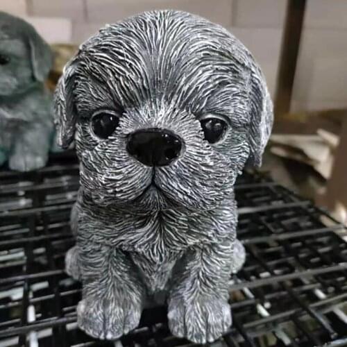 Garden Ornament Cartoon Dog Shape Resin Statue Craftwork Decorative Artware Tabletop Decoration for Courtyard Park Home Decor